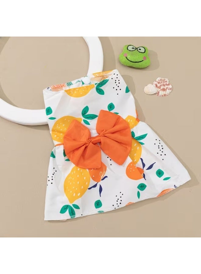 فستان للحيوانات الأليفة مزين بفيونكة وزهرة، بفتحة أزرار كبس، مناسب لكلاب البوميرينيان، الشيواوا، والشيه تزو – ملابس خاصة لجلسات تصوير الحيوانات الأليفة - Image 4